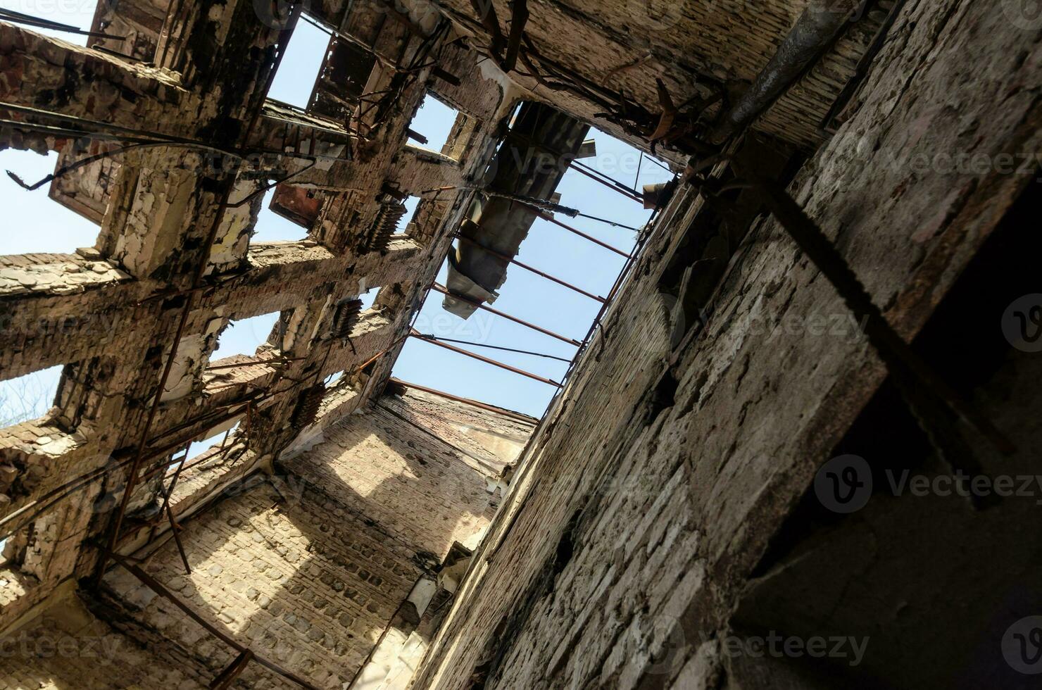 inside a damaged house in Ukraine photo