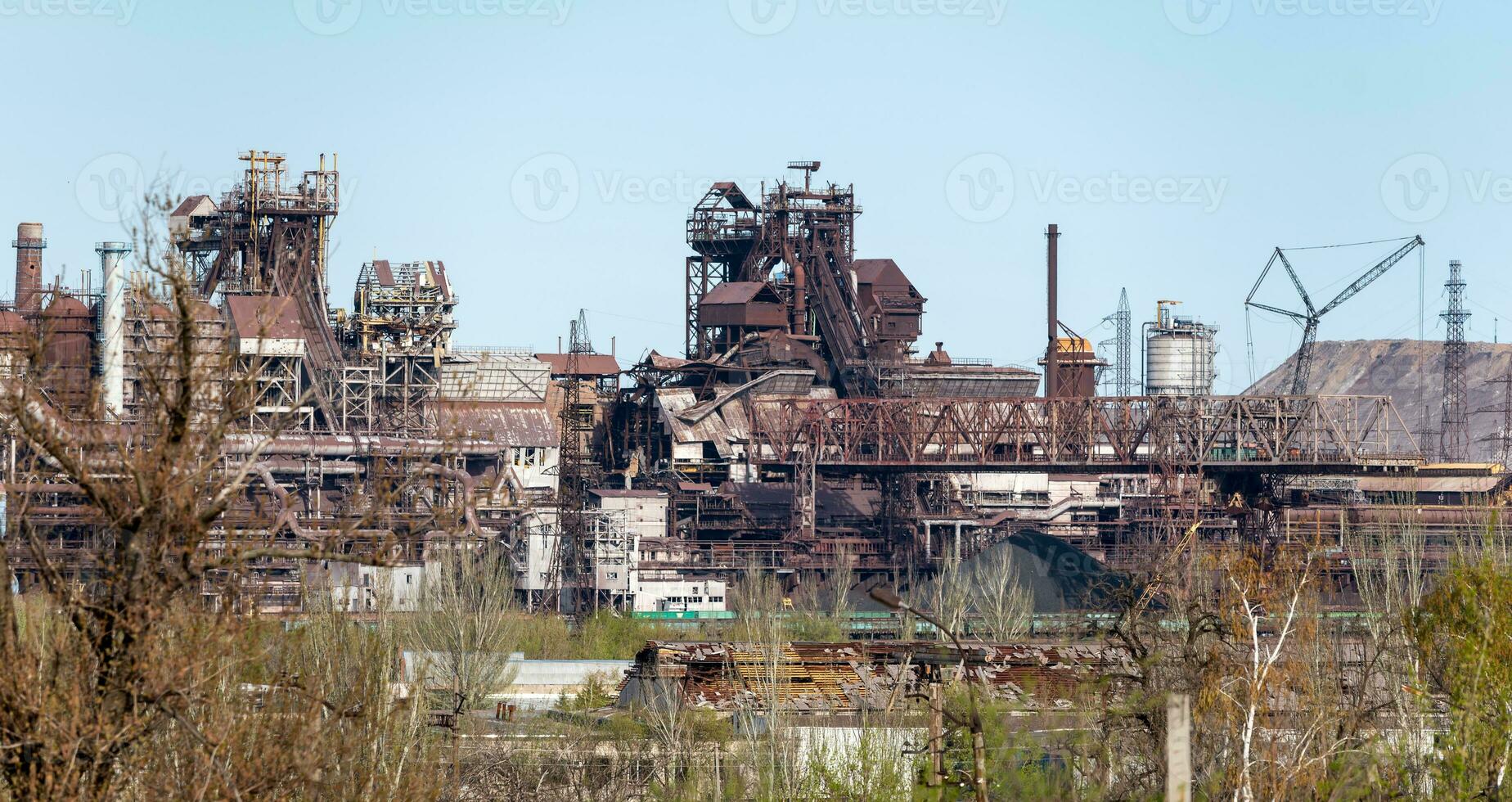 destroyed buildings of the workshop of the Azovstal plant in Mariupol Ukraine photo