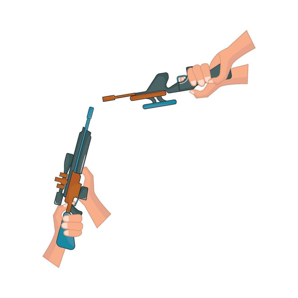 shotgun in hand illustration vector