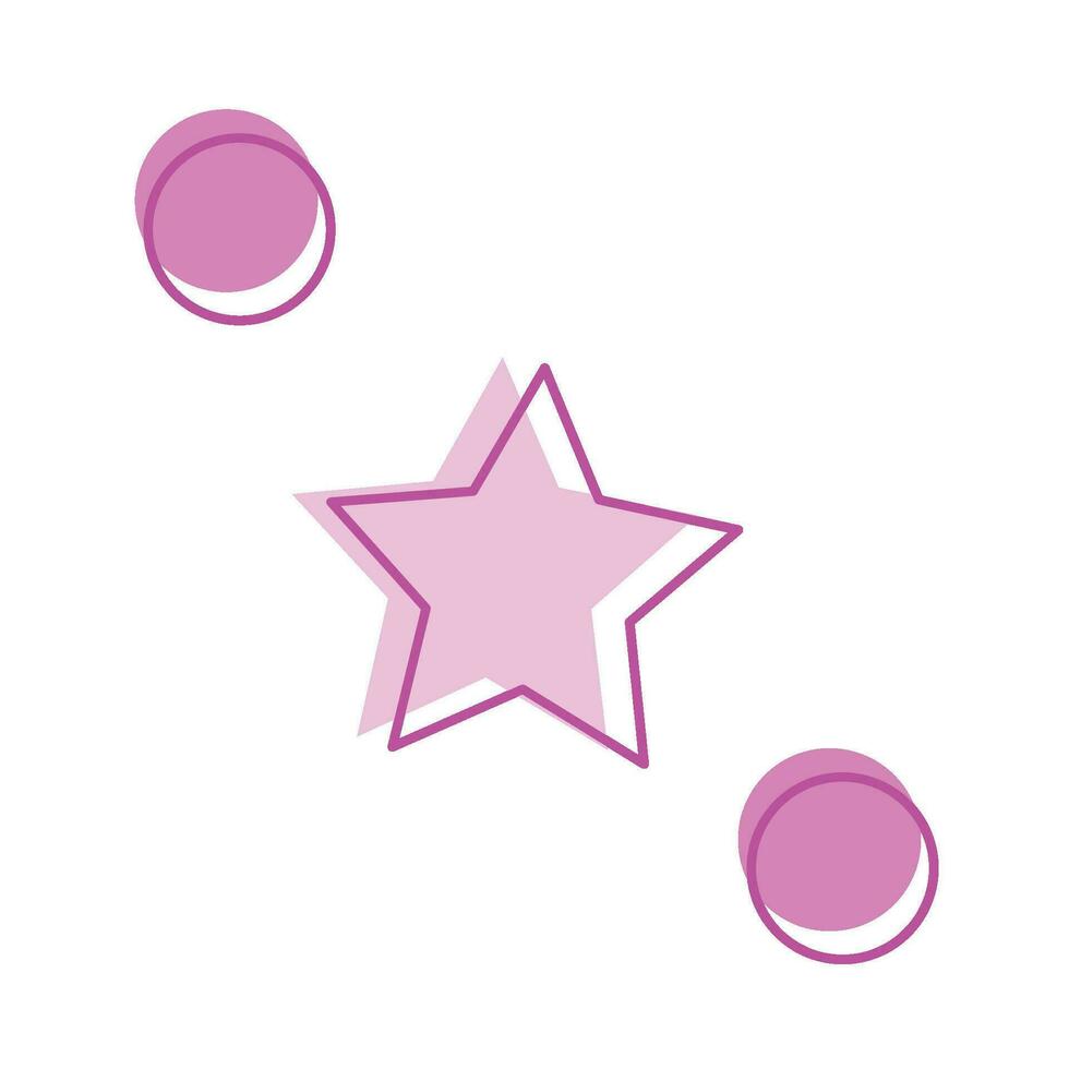 geometric star with round  illustration vector