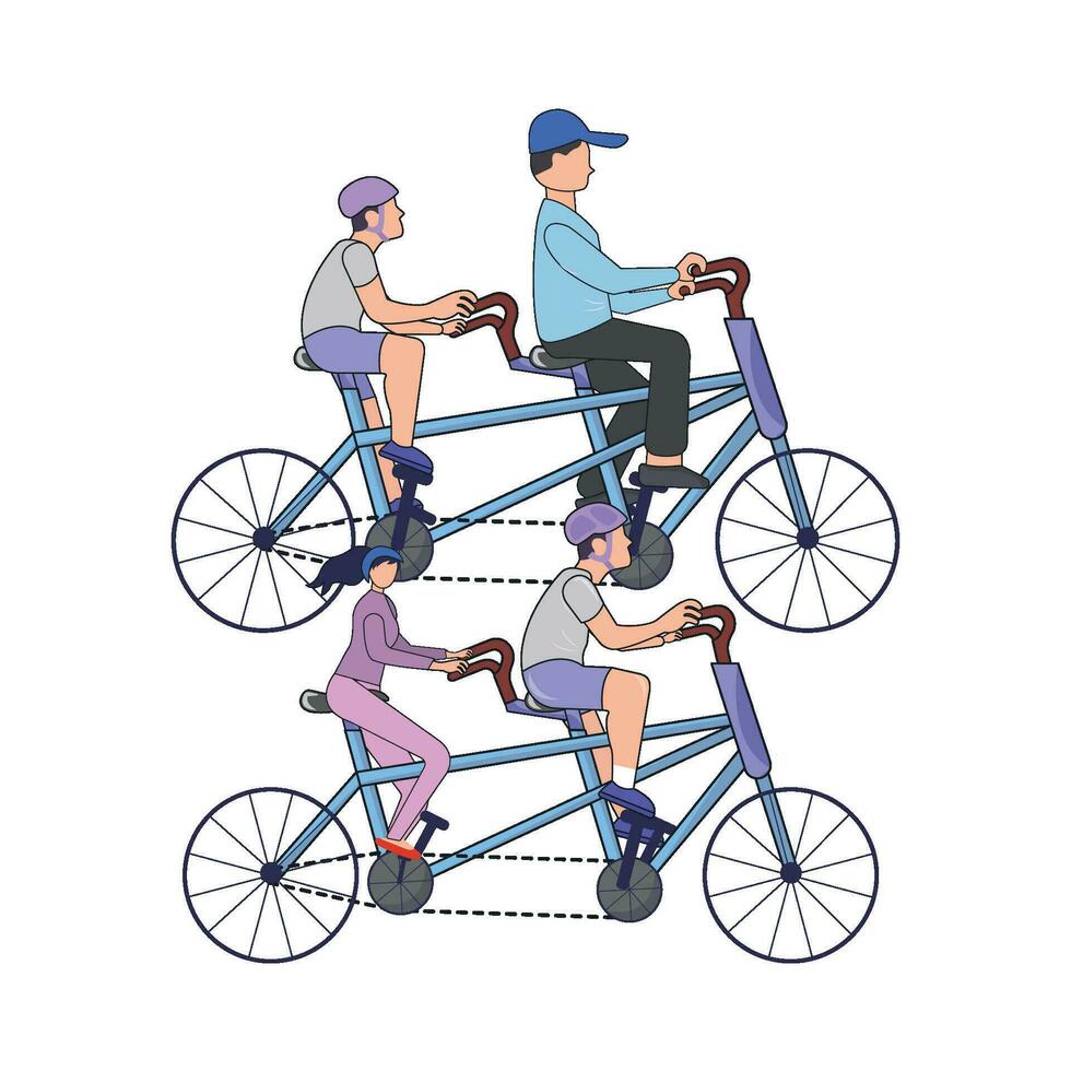 playing bicycle illustration vector