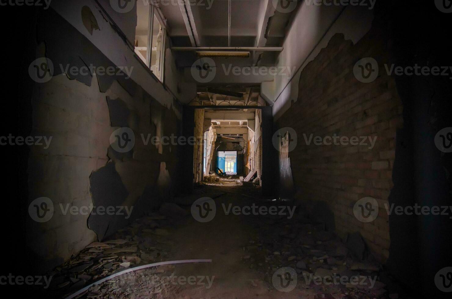 inside a destroyed school in Ukraine photo