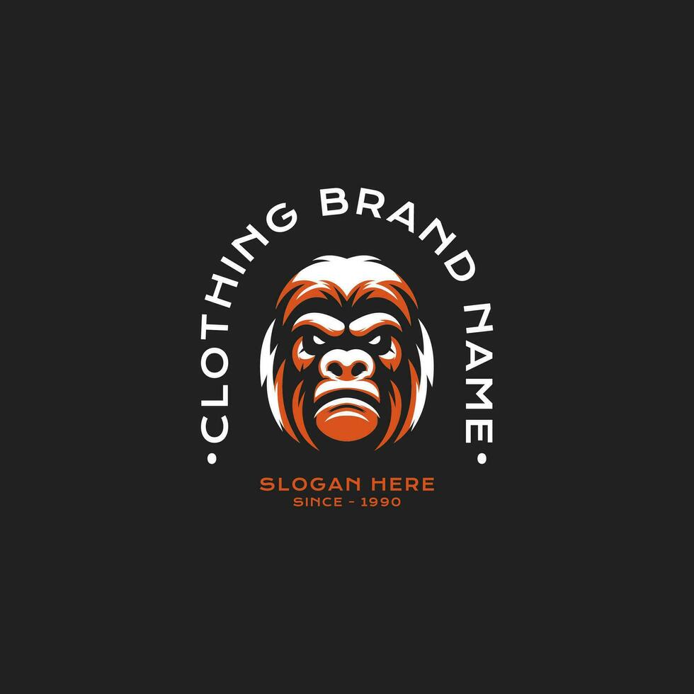 Clásico gorila mascota vector logo diseño. retro minimalista mono cabeza ilustración como empresa marca identidad. vector ilustración.