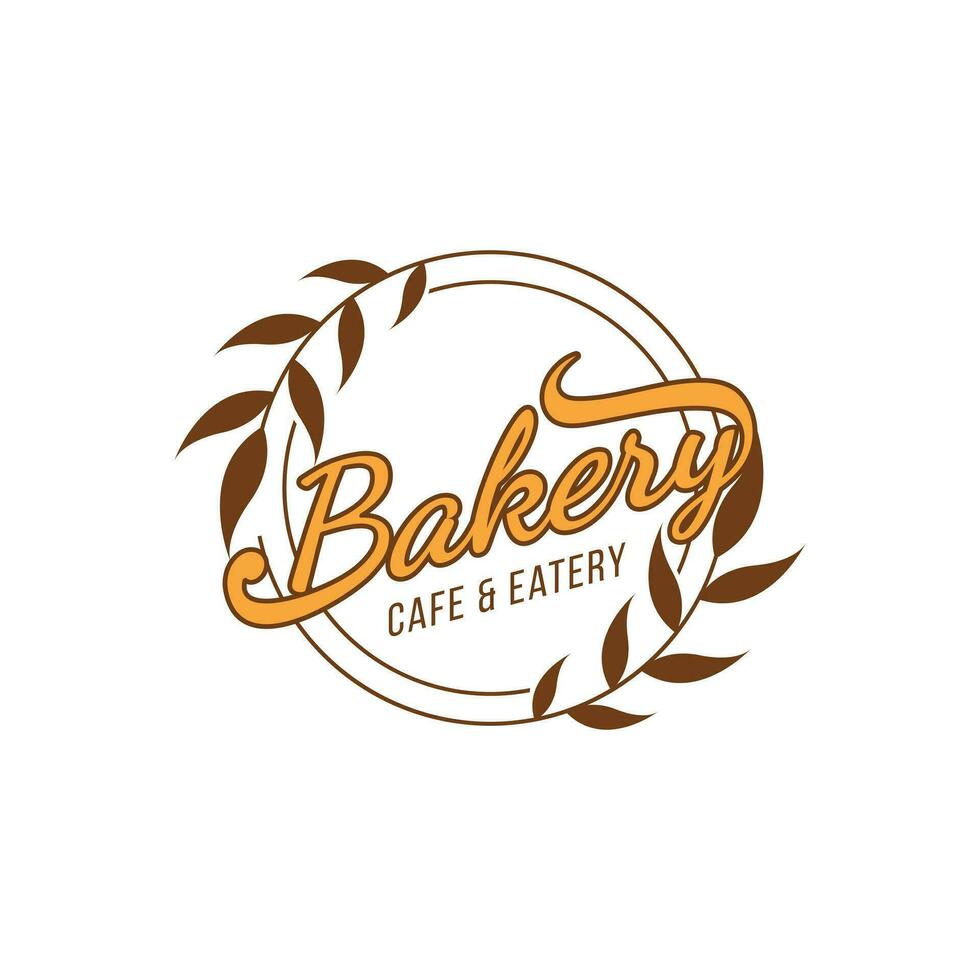 panadería logo diseño vector modelo con trigo