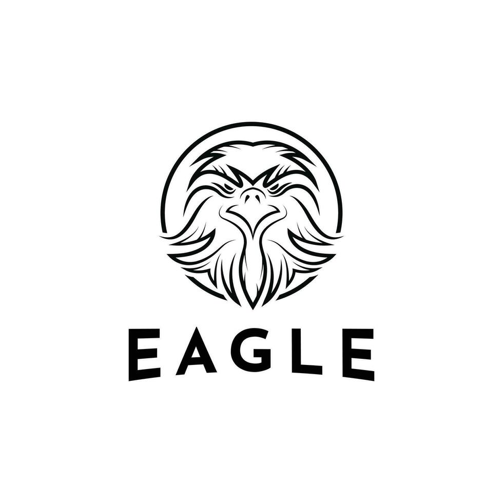 Eagle head with circle logo design idea vector