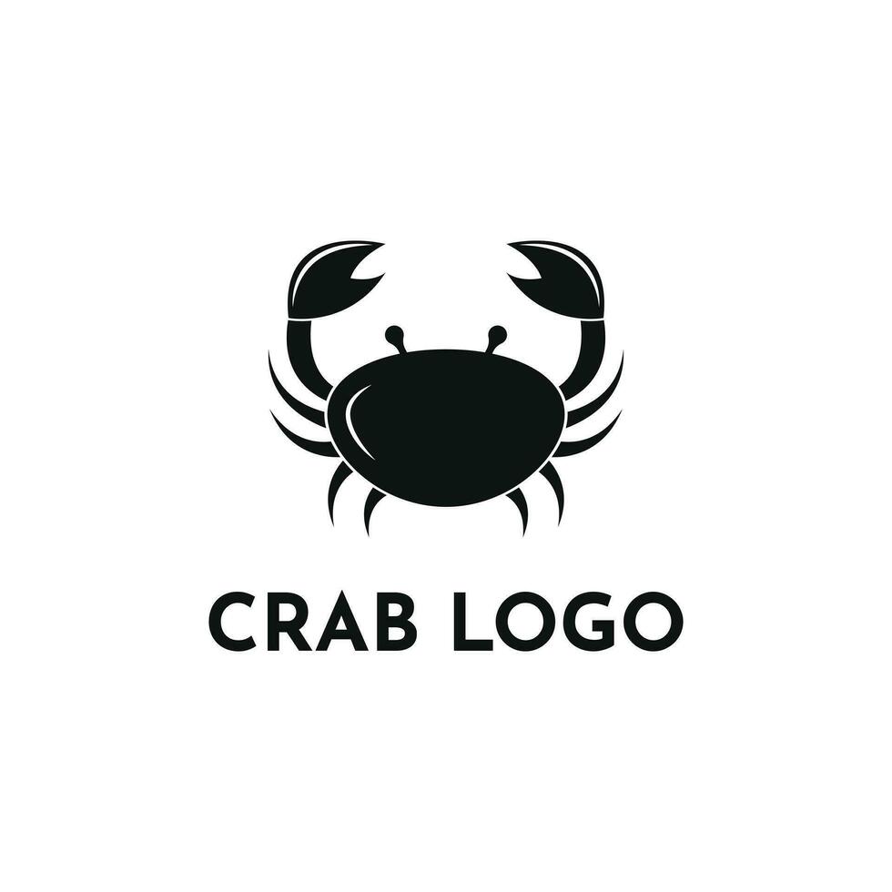 Silhouette crab logo design idea vector template