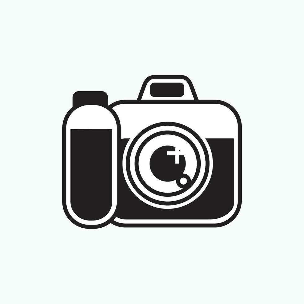 vector illustration - digital camera icon - flat silhouette style