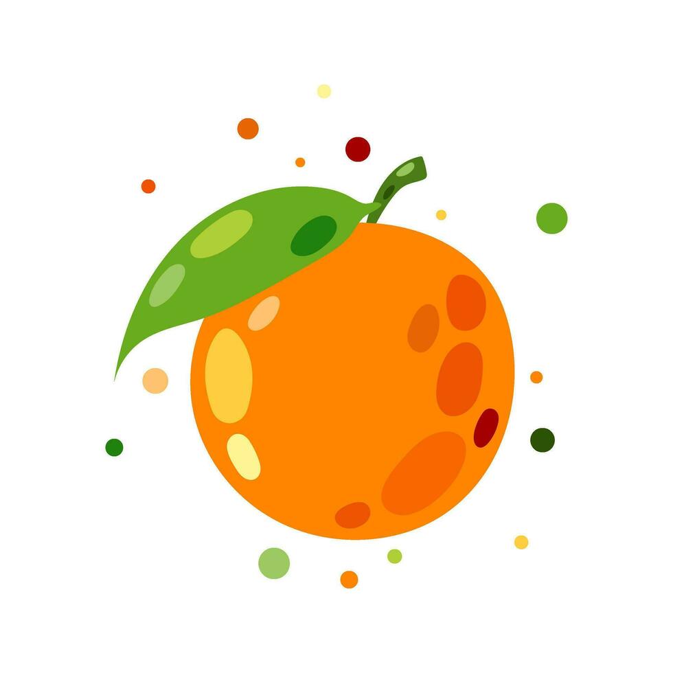 Vector illustration of an orange in flat style. Ripe orange orange on a white background.