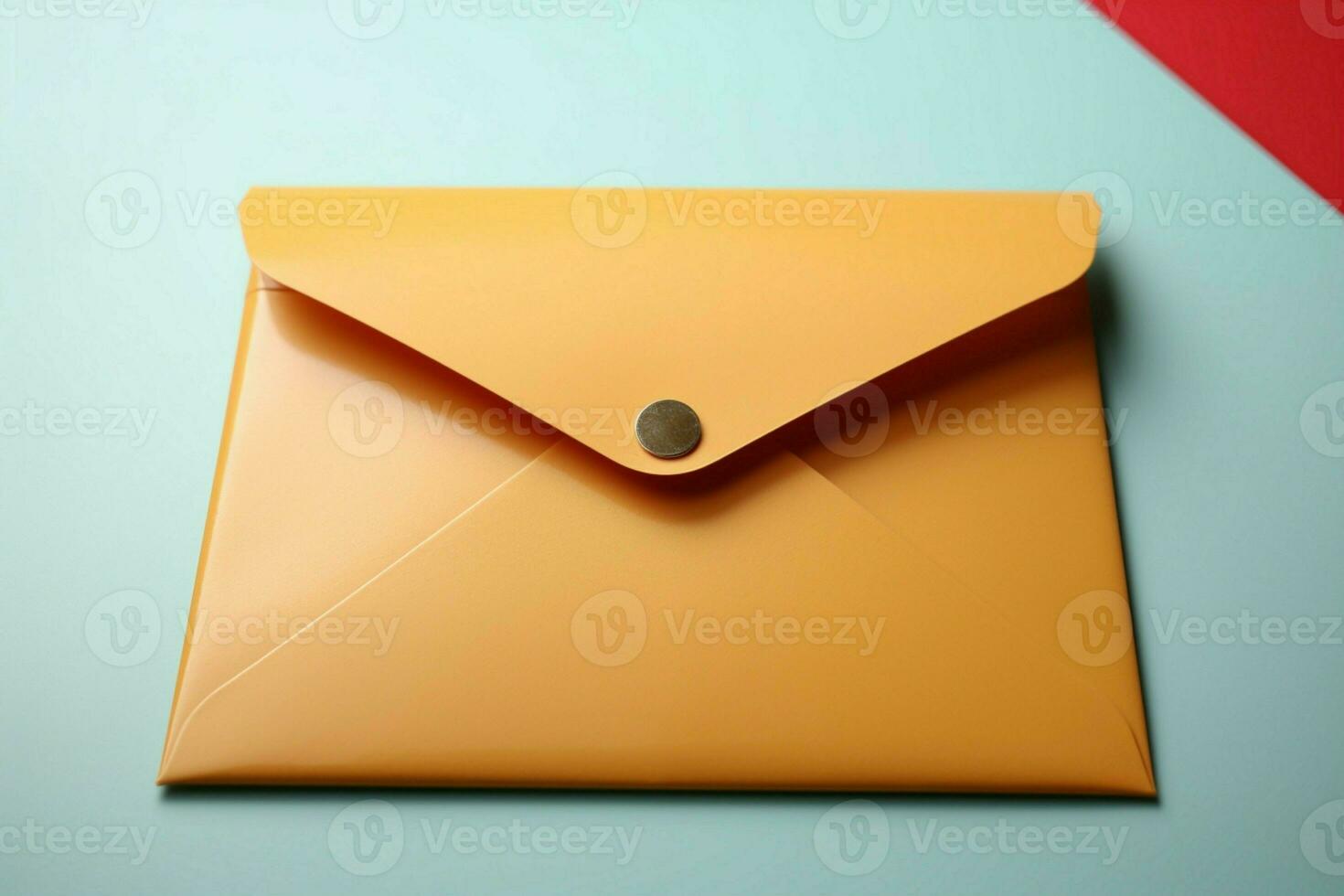 AI generated Envelope pop colorful charm on a yellow backdrop with copy space photo