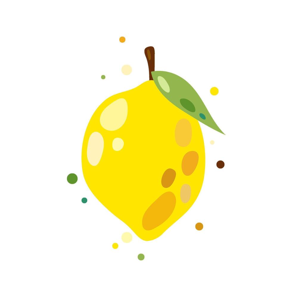 Lemon vector illustration in flat style. Ripe yellow lemon on a white background.