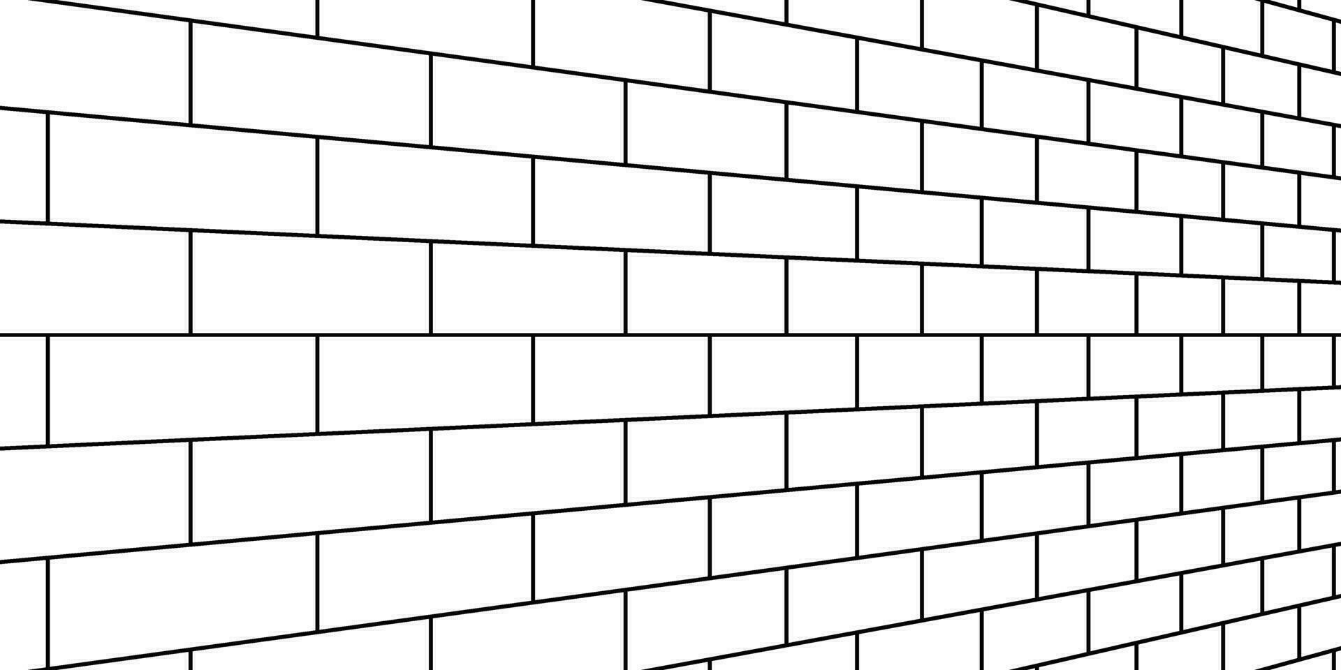 perspective brick wall pattern vector