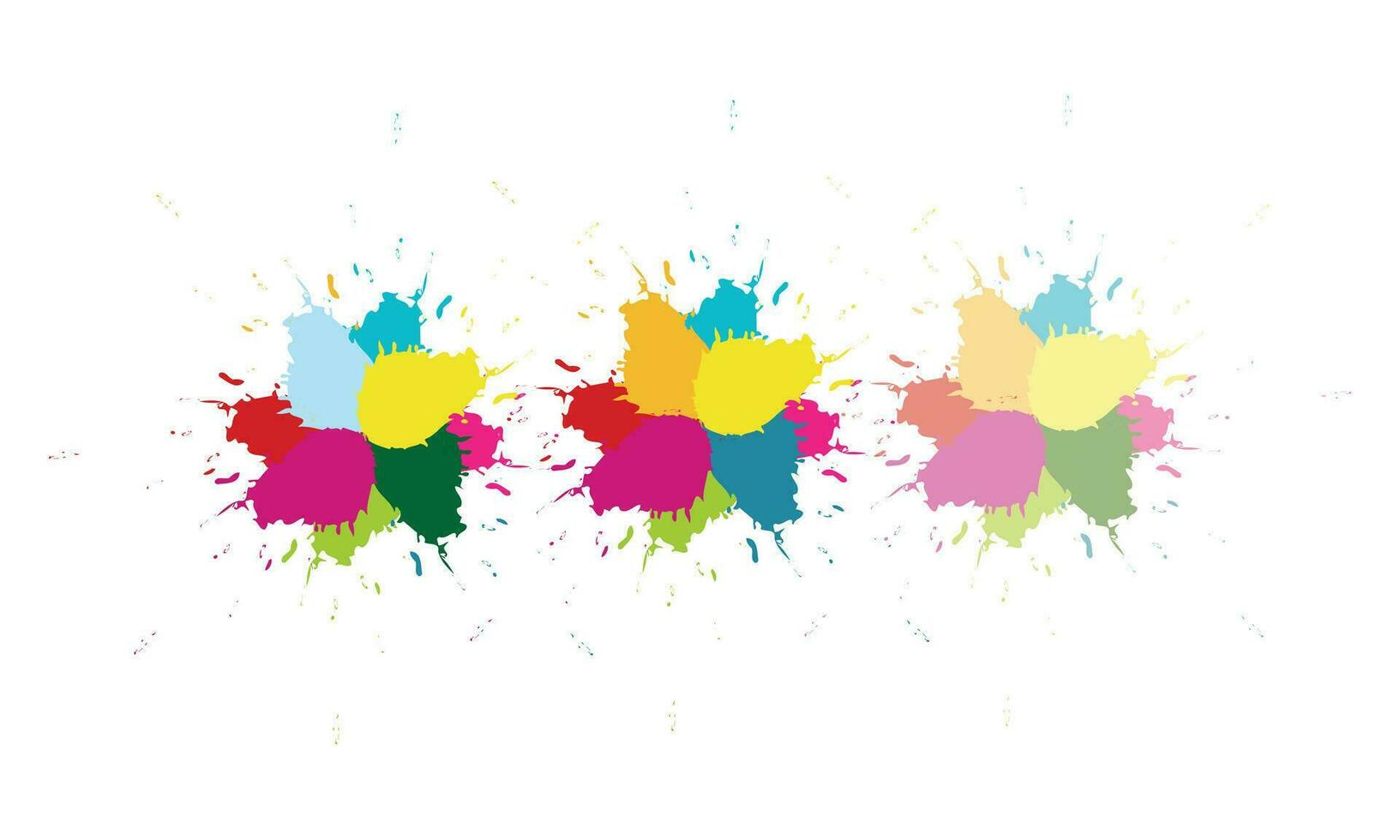 Rainbow paint splash background. Colorful explosion of holi paint. Colorful watercolor splashes. Bright watercolor vector spots. Watercolor Brush Strokes Abstract.