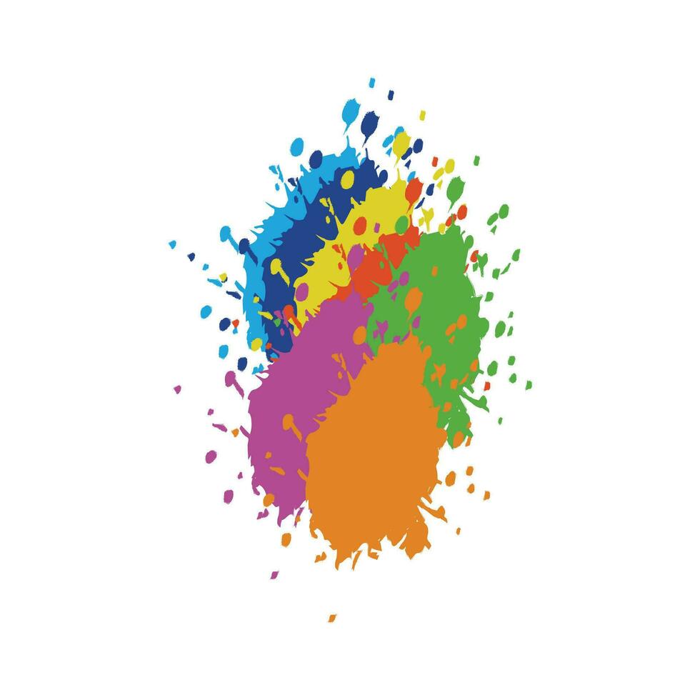 Colorful watercolor splashes. Colorful vector watercolor brush strokes. Rainbow colors watercolor paint. Highlight brush strokes is isolated on a white background
