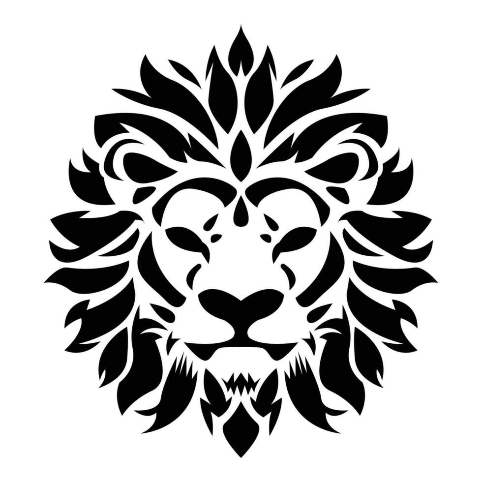 simple abstract lion head logo vector iconic illustration