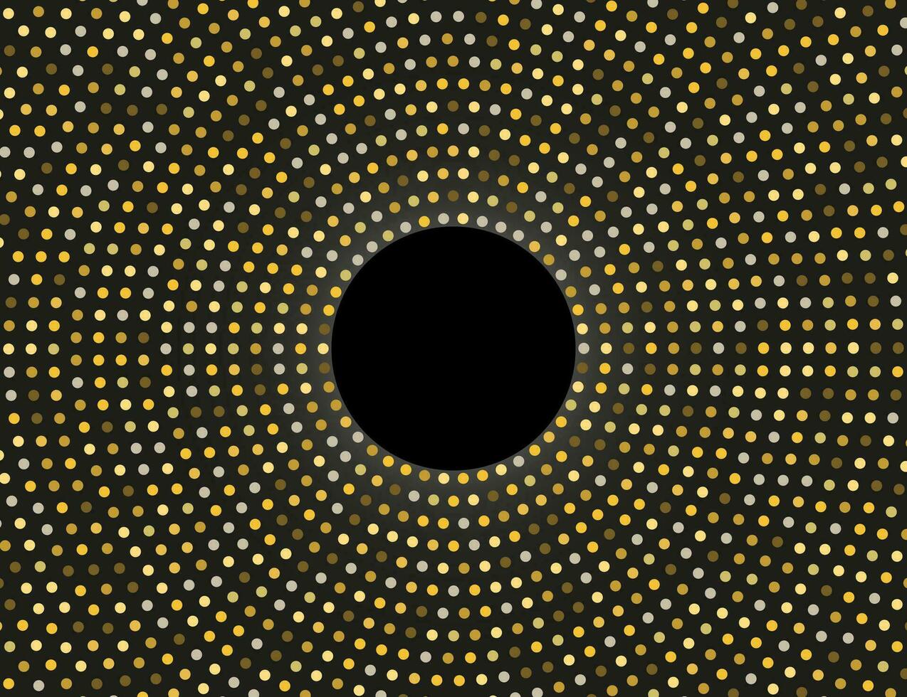 Golden circle, dots colored., abstract. Vector illustration.