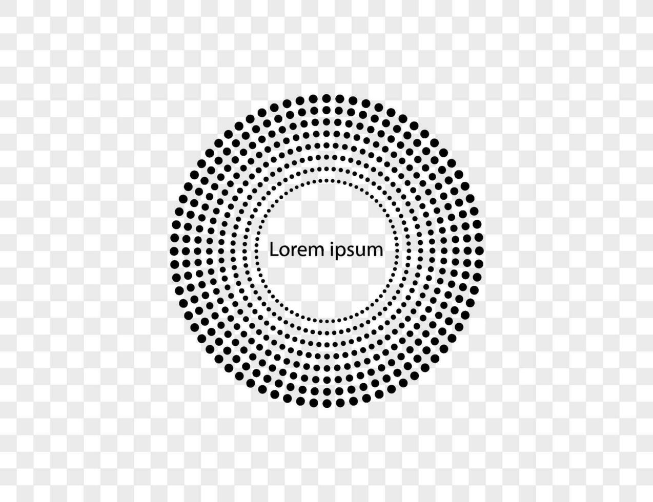 Halftone dots in circle form, logo. Vector illustration.