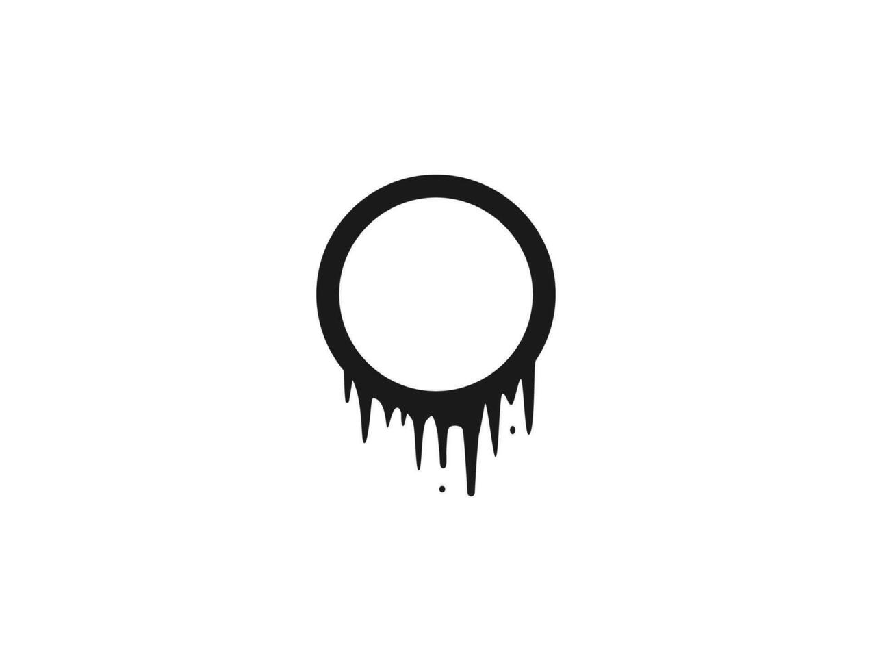 Dripping circle, drops, paint, abstract. Vector illustration.