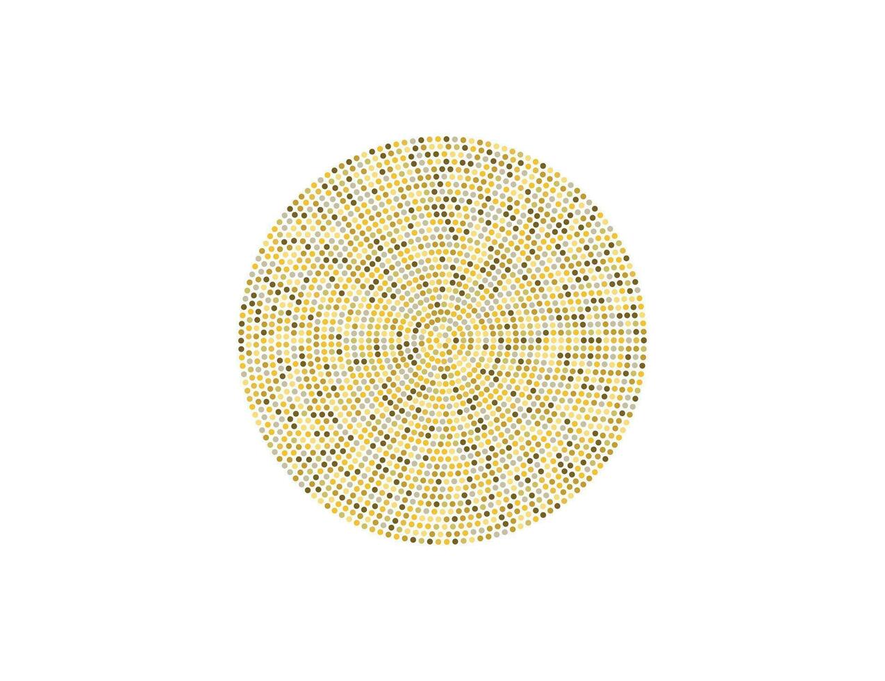 Golden circle, dots colored., abstract. Vector illustration.