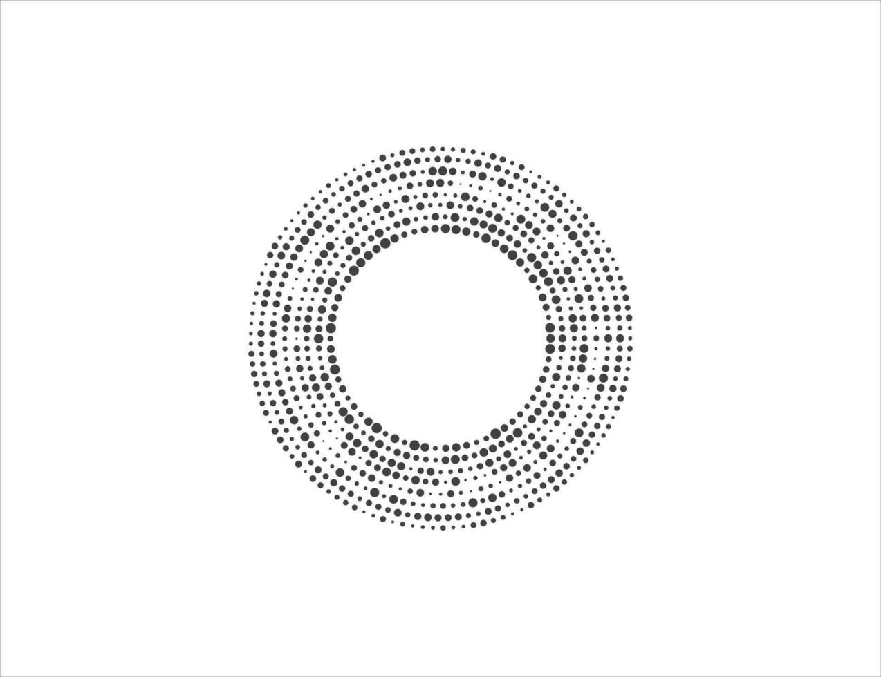 Halftone dots in circle form, logo. Vector illustration.