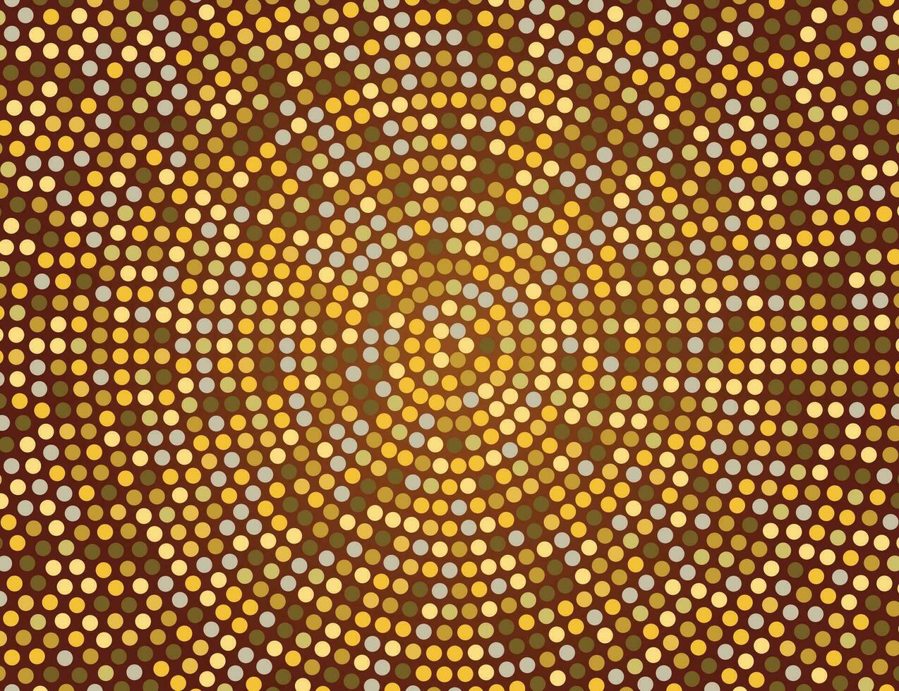Golden circle, dots colored., abstract. Vector illustration.