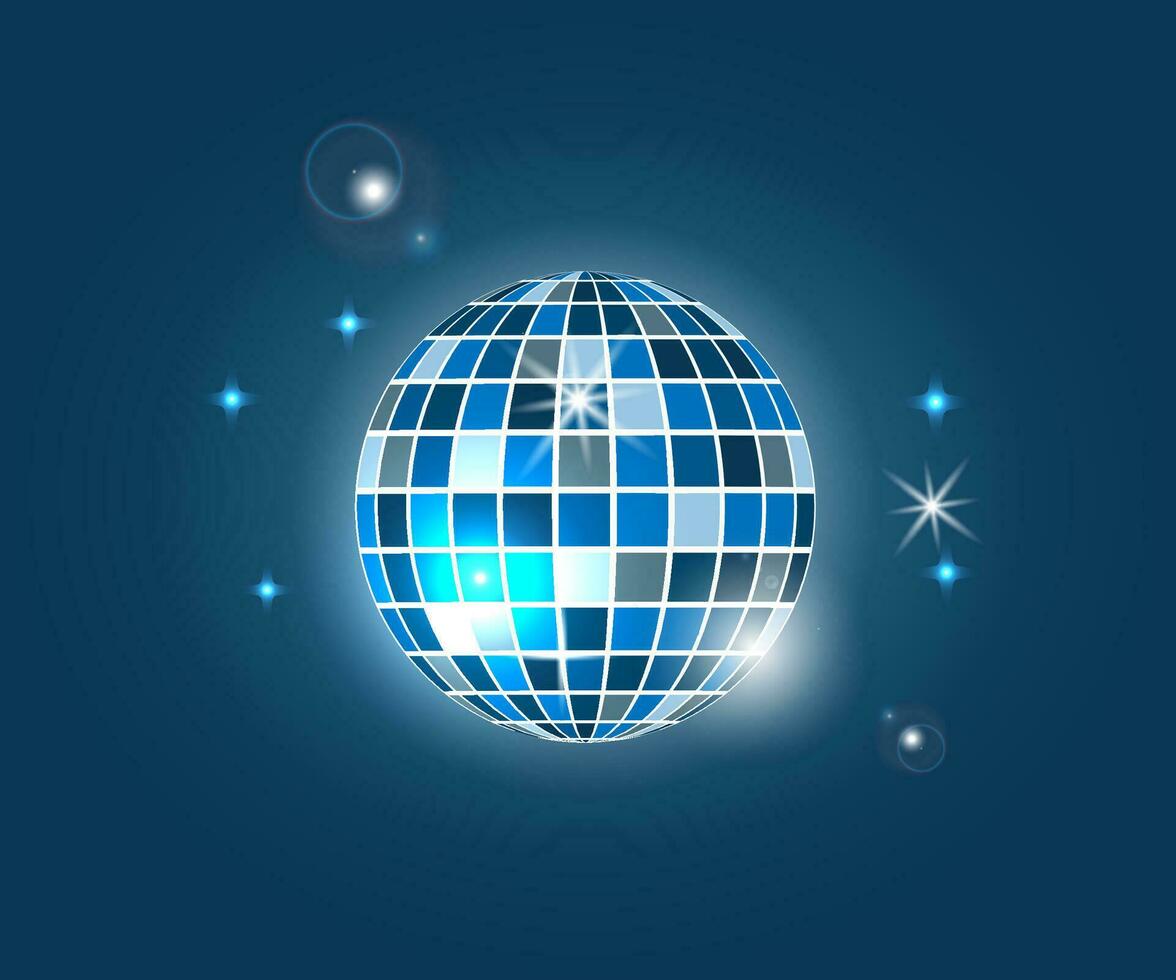 Disco ball, party sign, Vector illustration.
