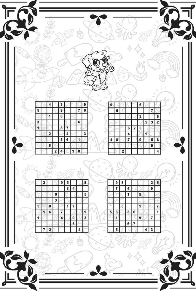Vector set of sudoku game puzzles with numbers 36151945 Vector Art at