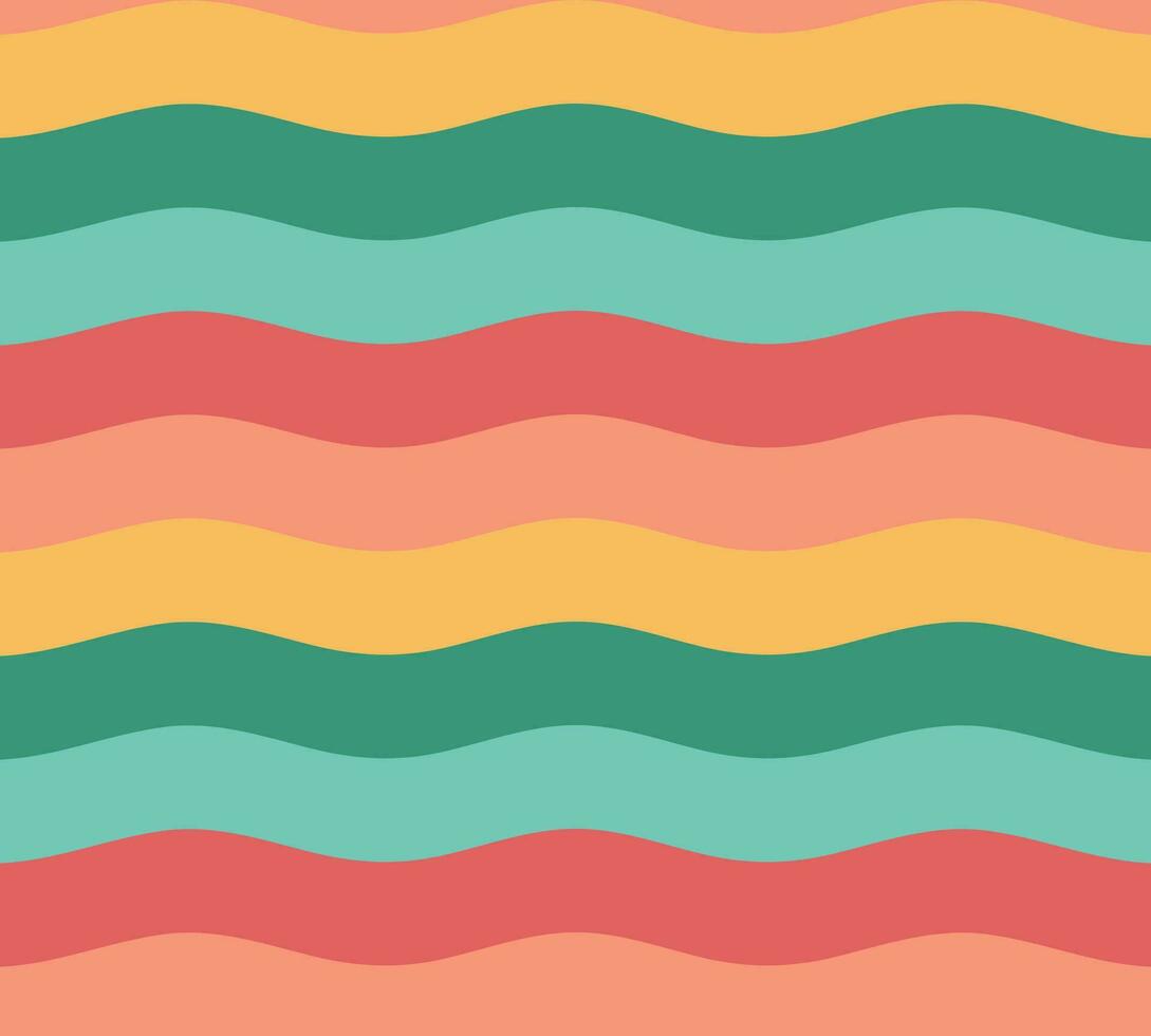 Colorful retro wavy stripes seamless patern background vector