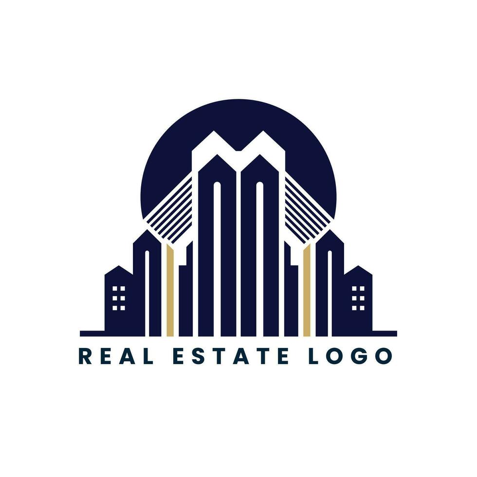 Real estate concept home house building logo design vector template