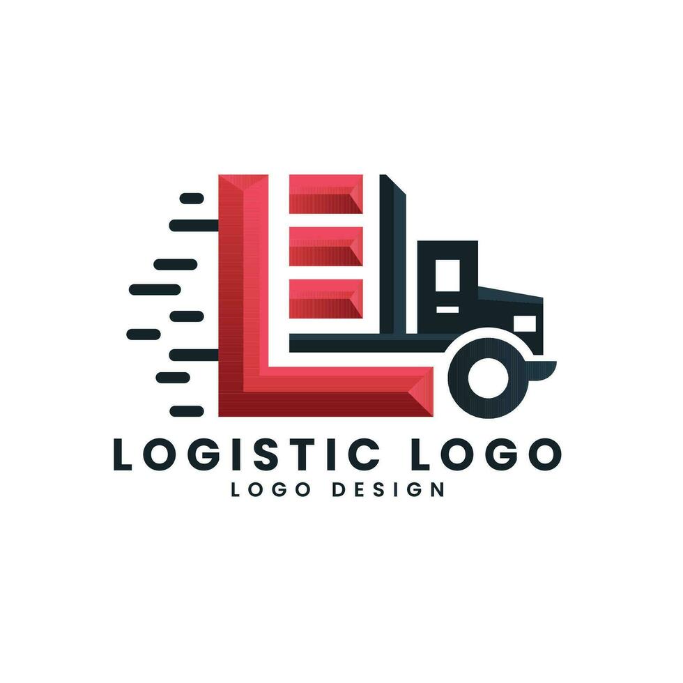 Transport logistic concept cargo van truck delivery courier service logo design vector template