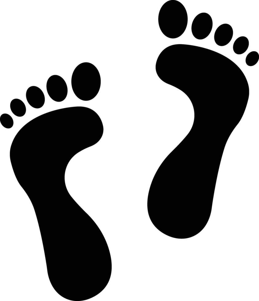 Footprints human icon in flat silhouette, isolated on Shoe soles print boots, baby, man, women Foot print tread Impression icon barefoot. vector for apps, website
