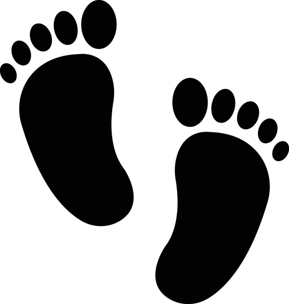 Footprints human icon in flat silhouette, isolated on Shoe soles print boots, baby, man, women Foot print tread Impression icon barefoot. vector for apps, website