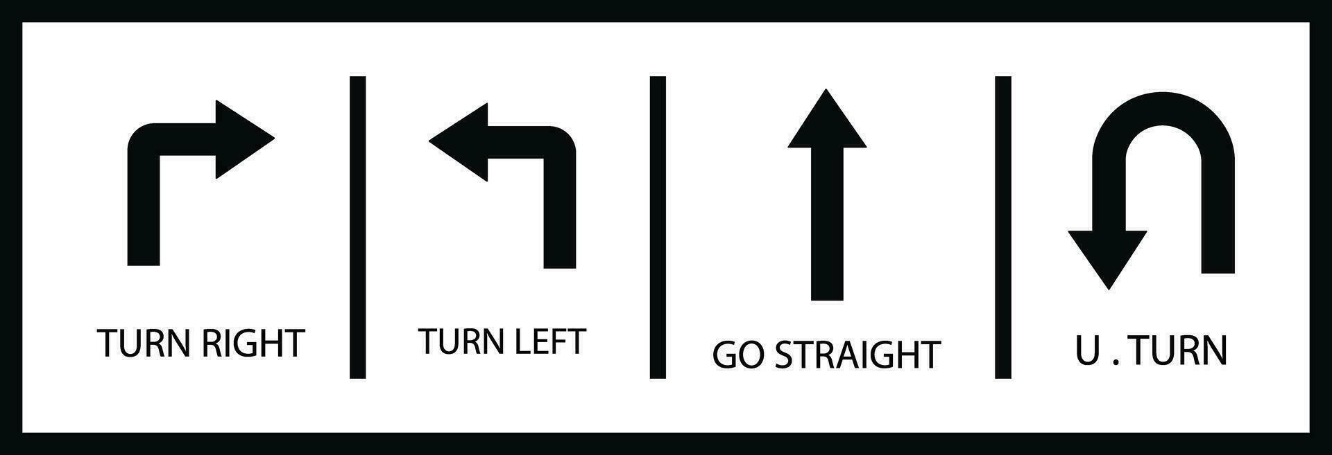 road sign icon in Flat, outline different style set isolated on Bended arrow, turning, zig zag, crossroads navigation arrows. Driving direction mark, vector for apps, web