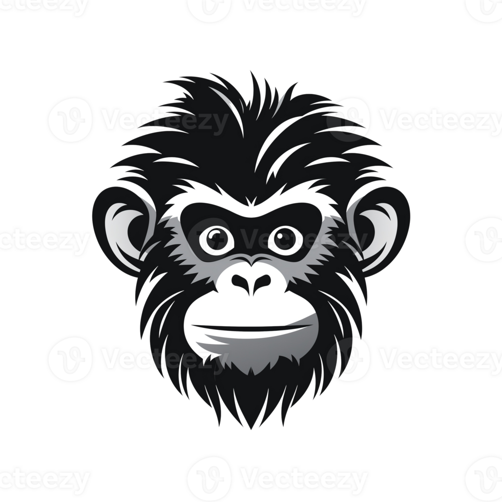 AI generated Monkey head logo template png