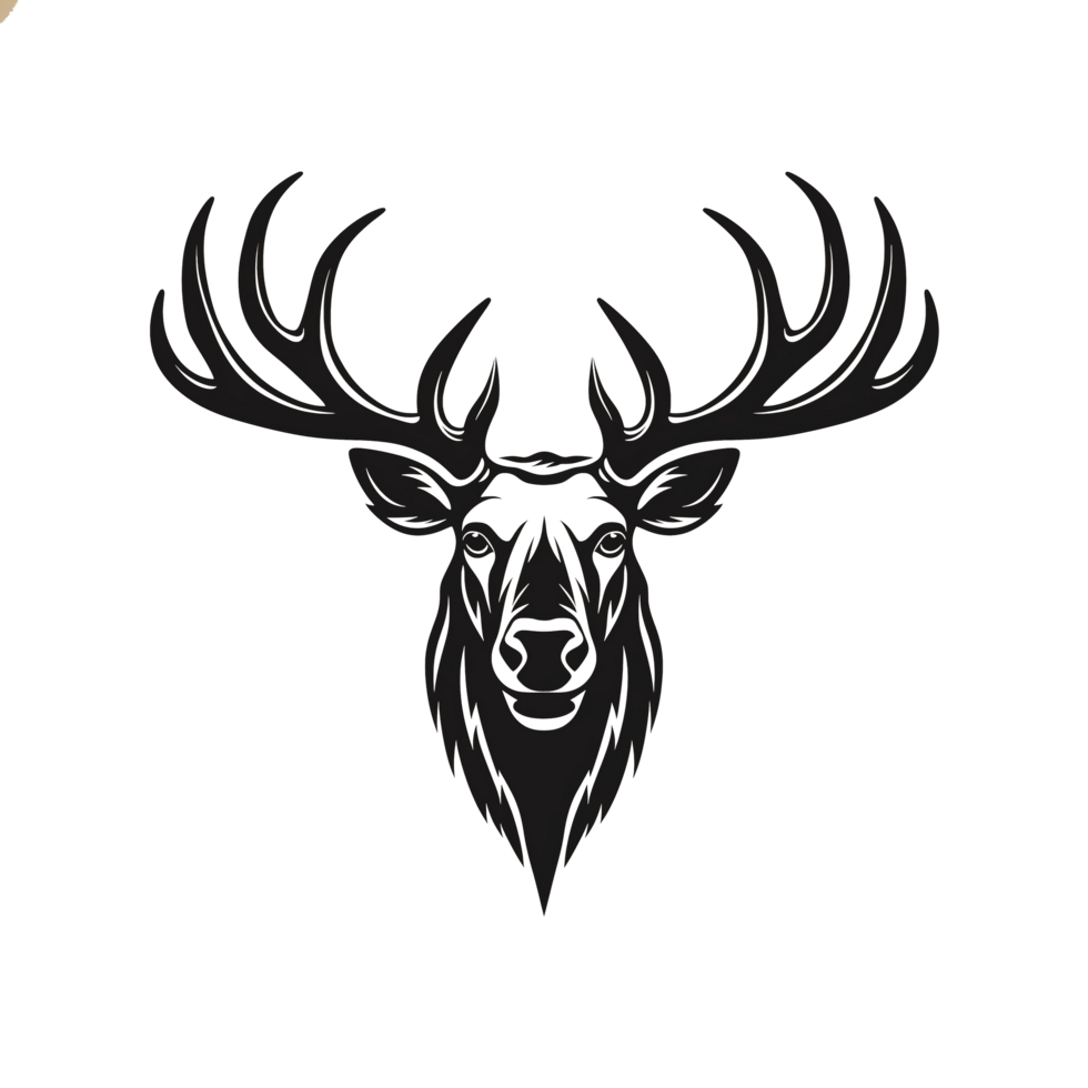 AI generated moose head with antlers isolated on transparent background png