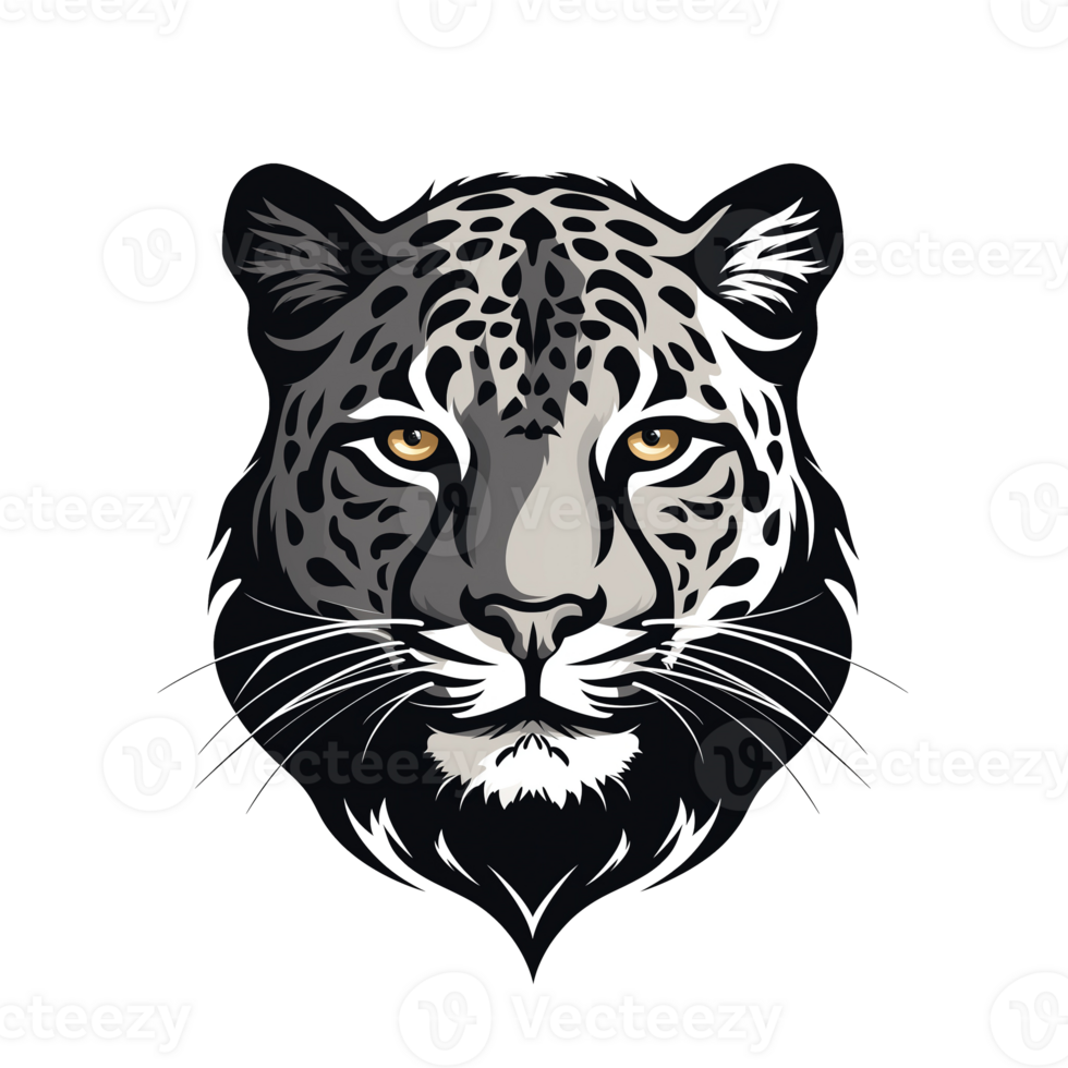 AI generated Leopard head isolated on white background png