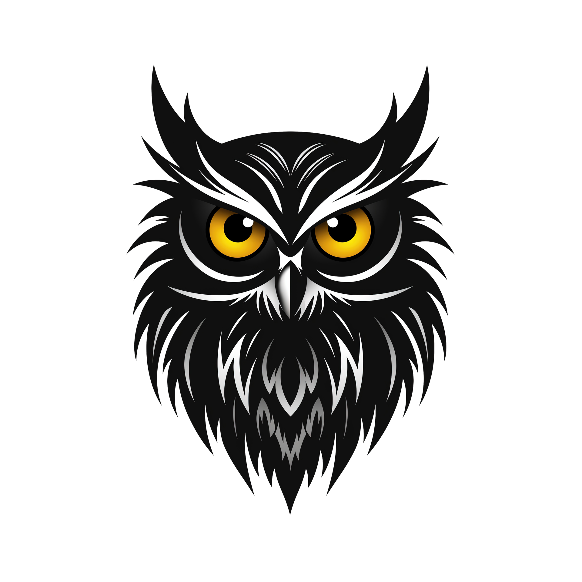 AI generated Owl head on transparent background, illustration for your