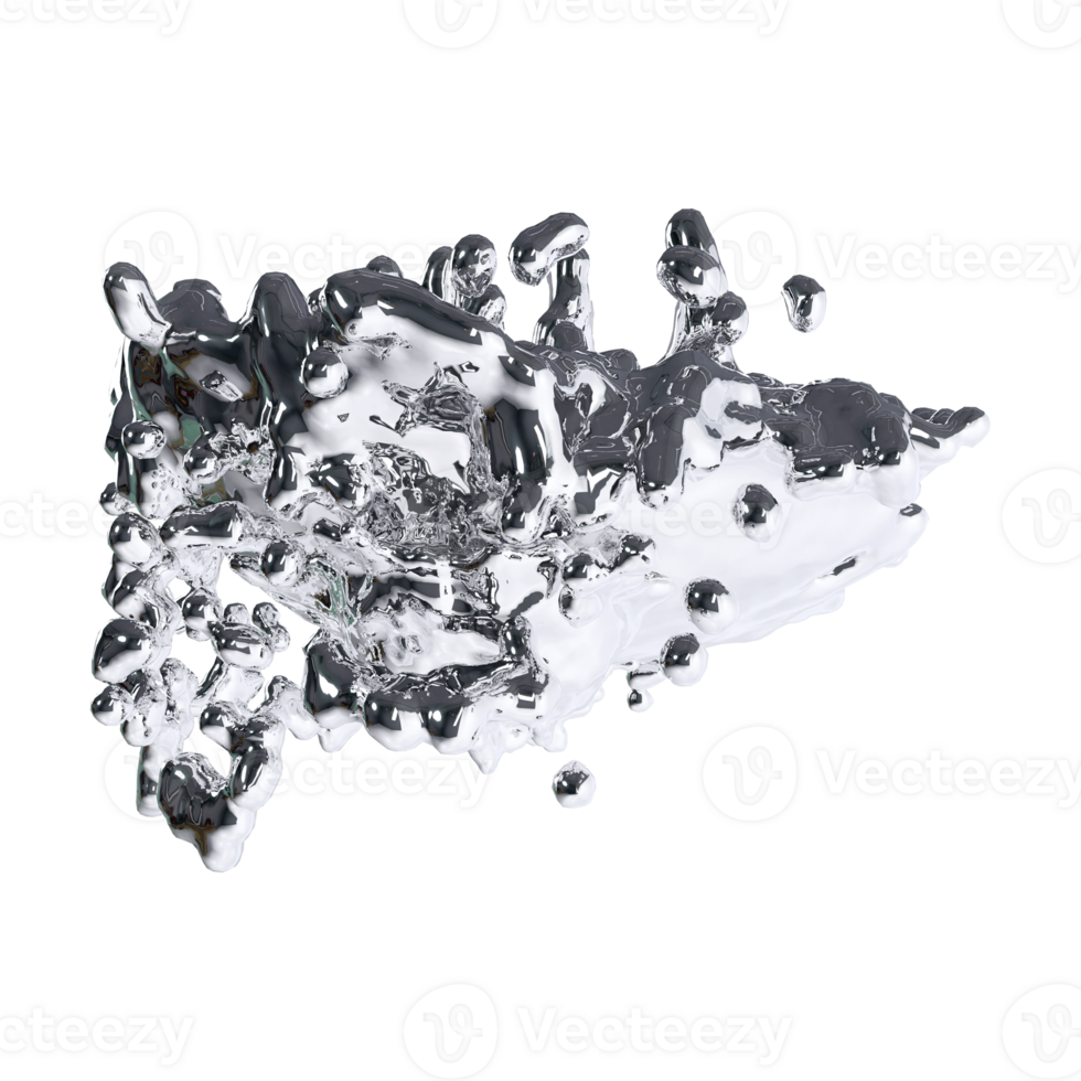 futuristisch Chrom Flüssigkeit abstrakt metallisch gestalten 3d machen png