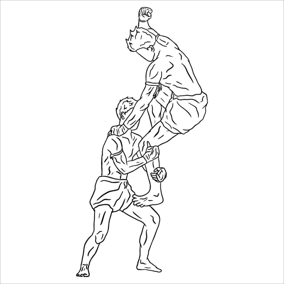 muay thai vector illustration