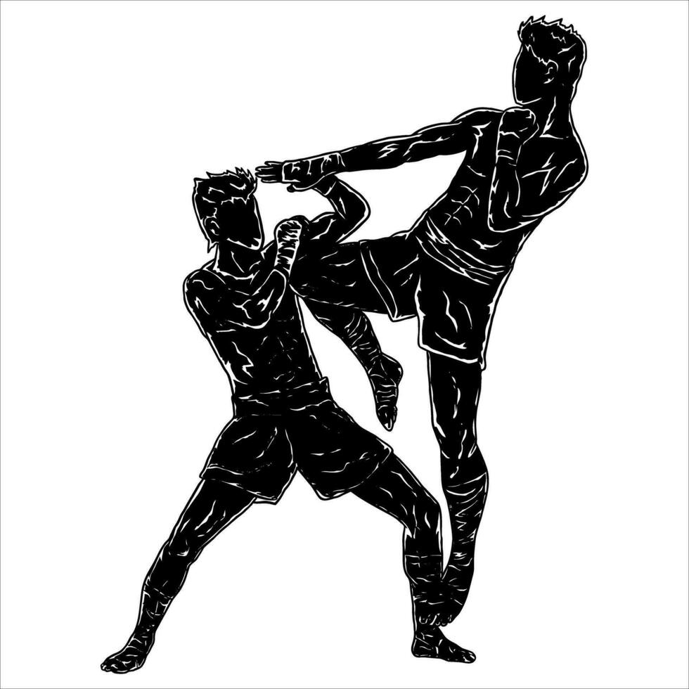 muay thai vector illustration