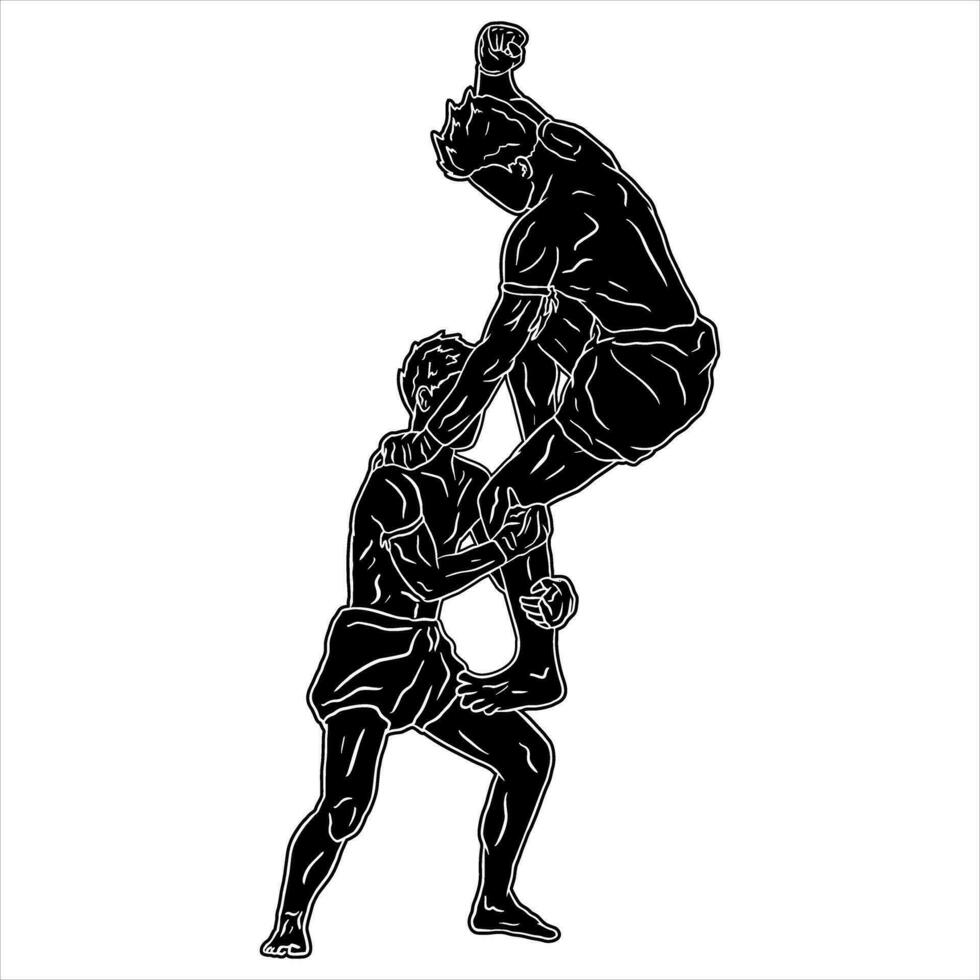 muay thai vector illustration