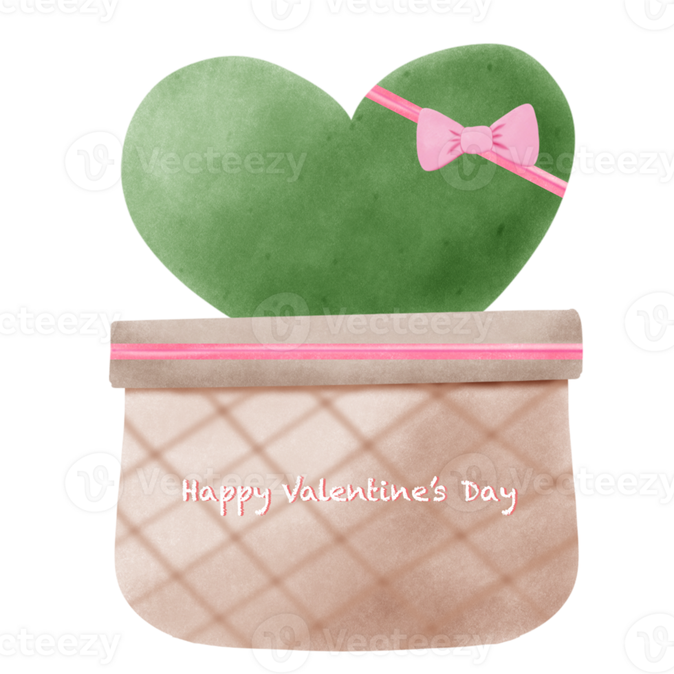 Watercolor heart plant illustration png