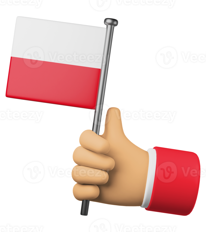 3d ilustração mão segurando nacional bandeira do Polônia png