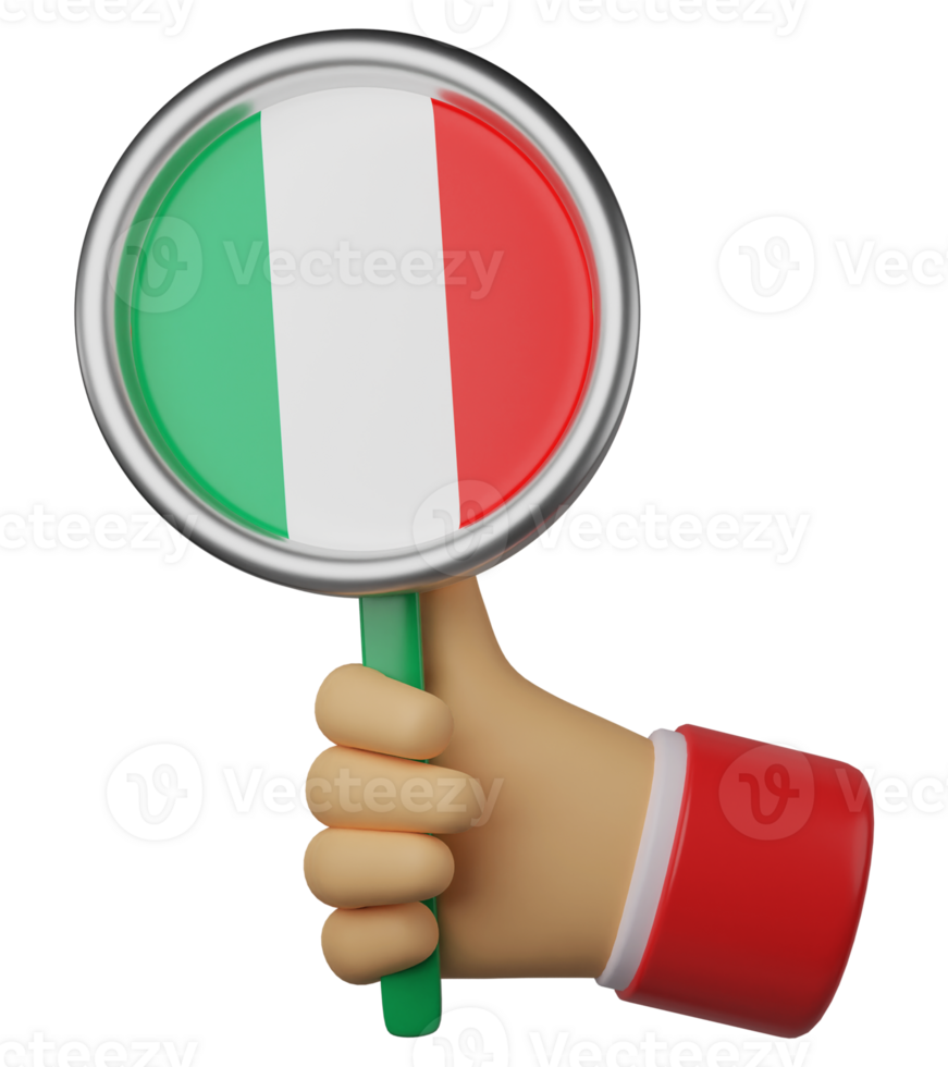 3d illustratie hand- Holding nationaal vlag van Italië png