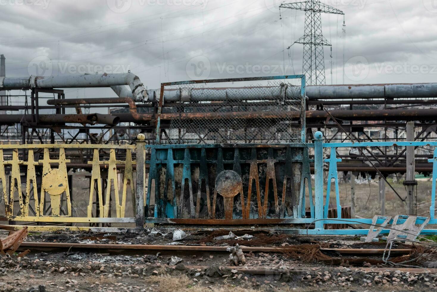 destroyed buildings of the workshop of the Azovstal plant in Mariupol Ukraine photo