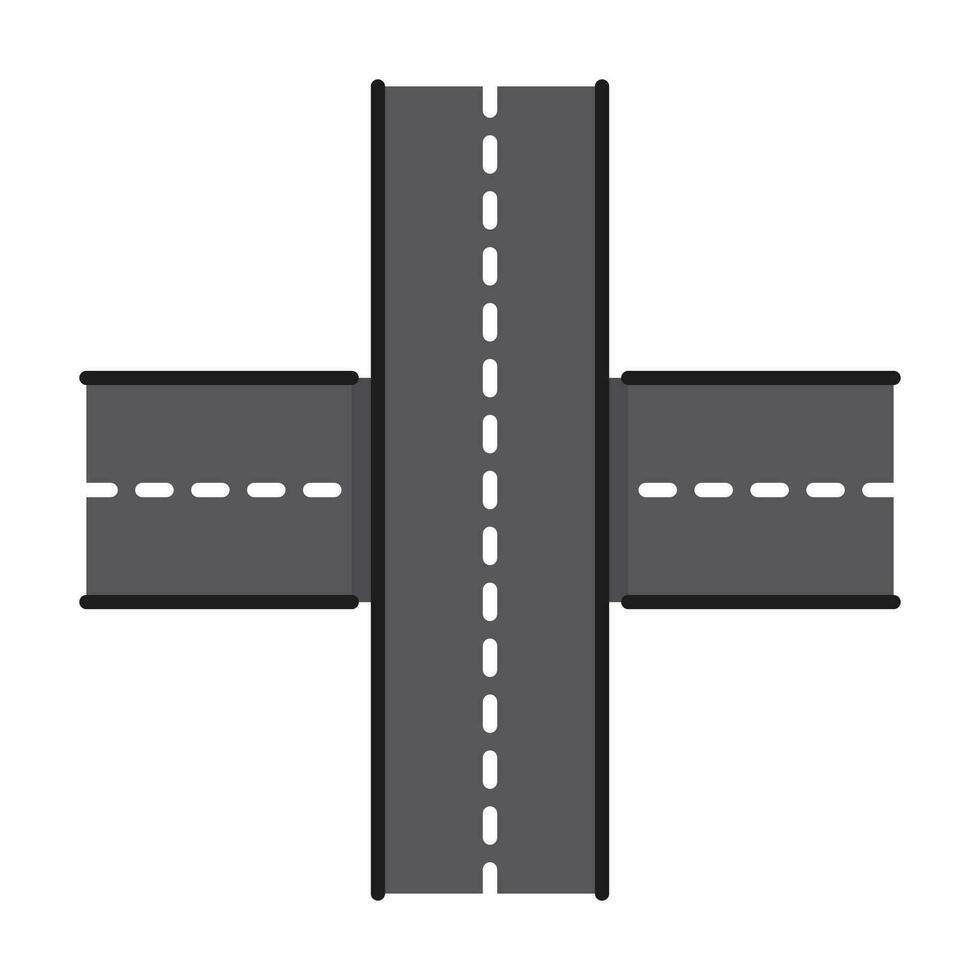 Highway road, traffic, crossroad route line icon vector