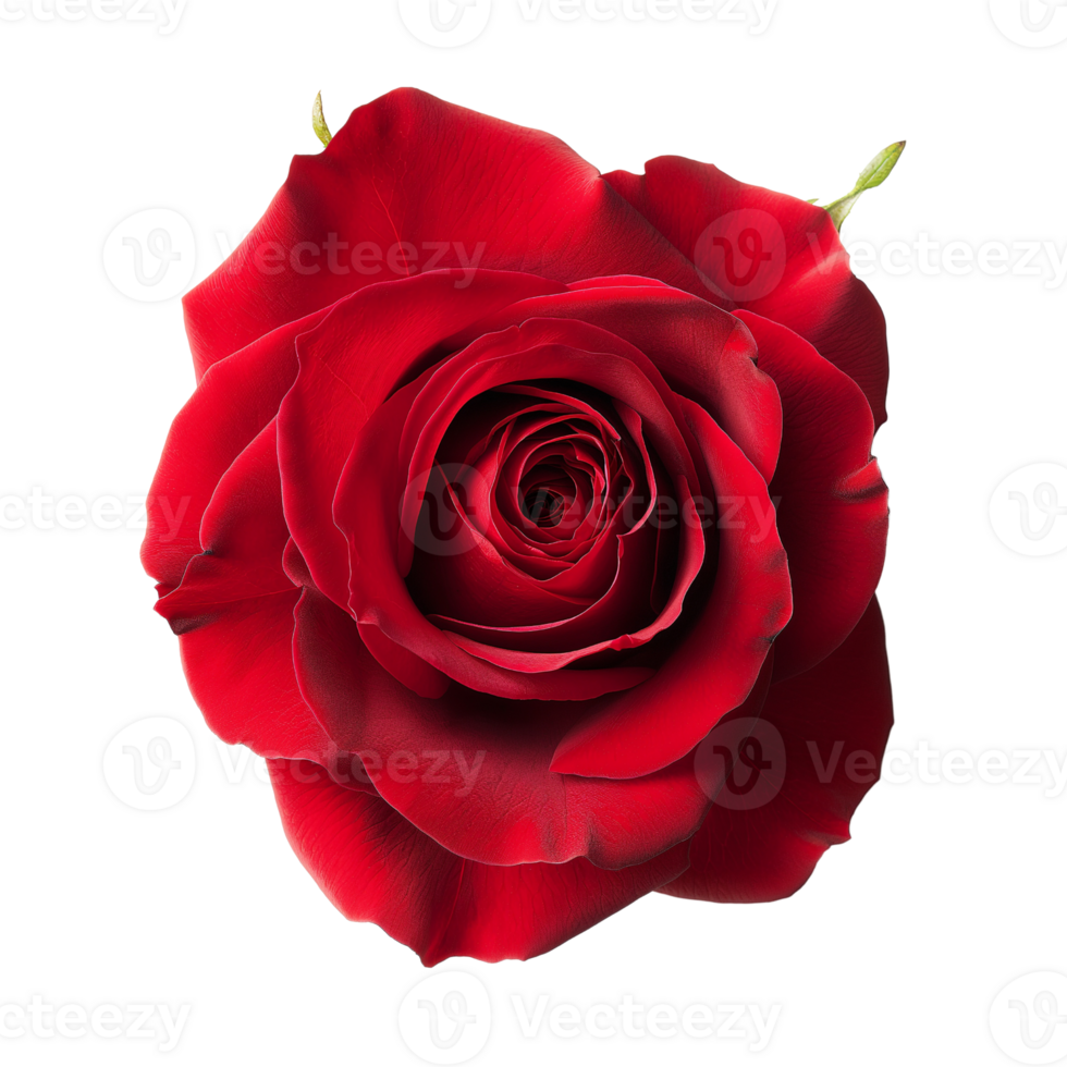 AI generated Red Rose on isolated background png