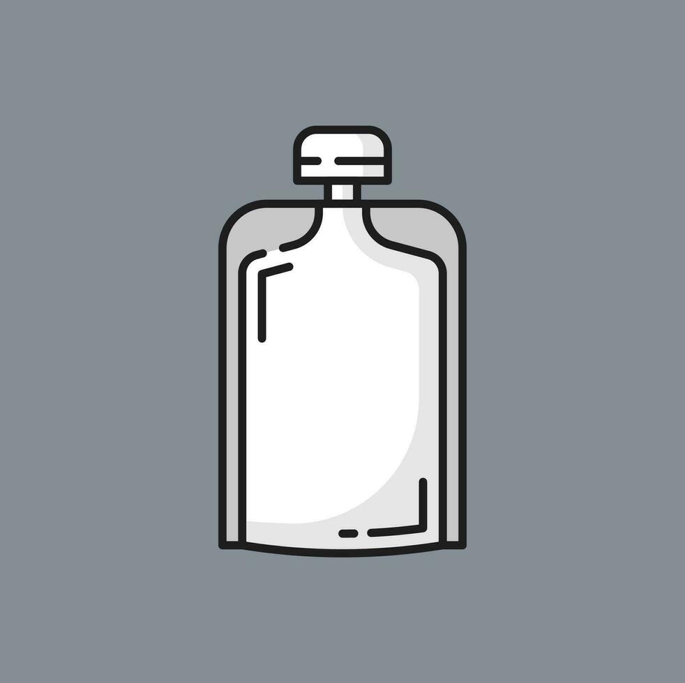 Doy pack template, foil pouch for liquid food icon vector
