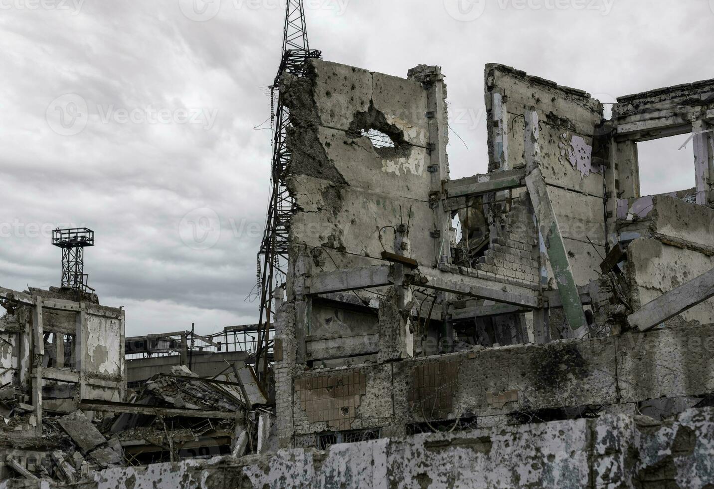 destroyed buildings of the workshop of the Azovstal plant in Mariupol Ukraine photo