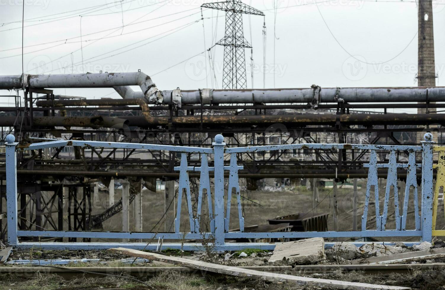 destroyed buildings of the workshop of the Azovstal plant in Mariupol Ukraine photo