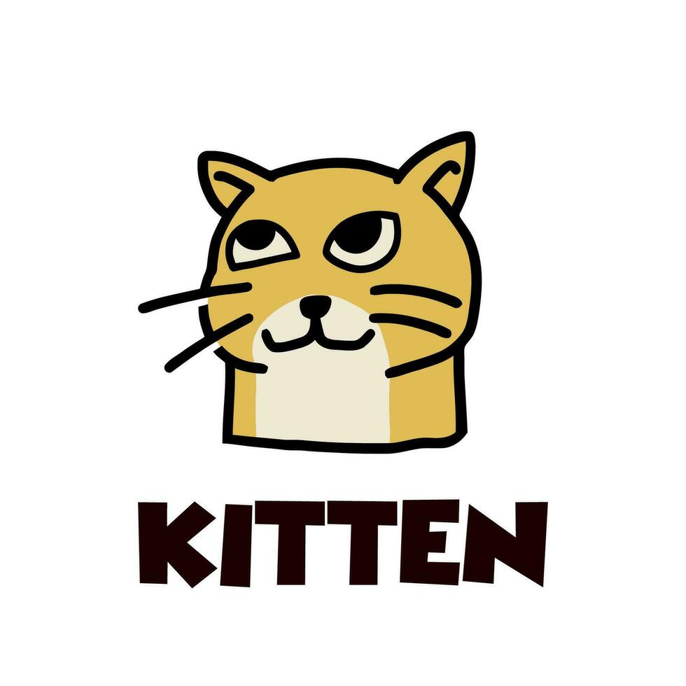 gato plano retro mascota logo vector